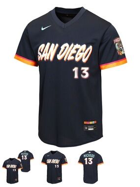 Nike Youth Large San Diego Padres Manny Machado #13 City Connect Homerun Jersey